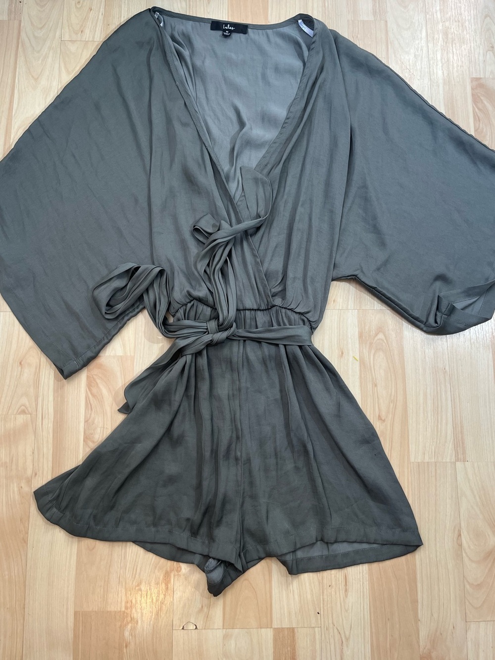 Lulus satin surplice romper sexy datenight party summer festival feminine medium